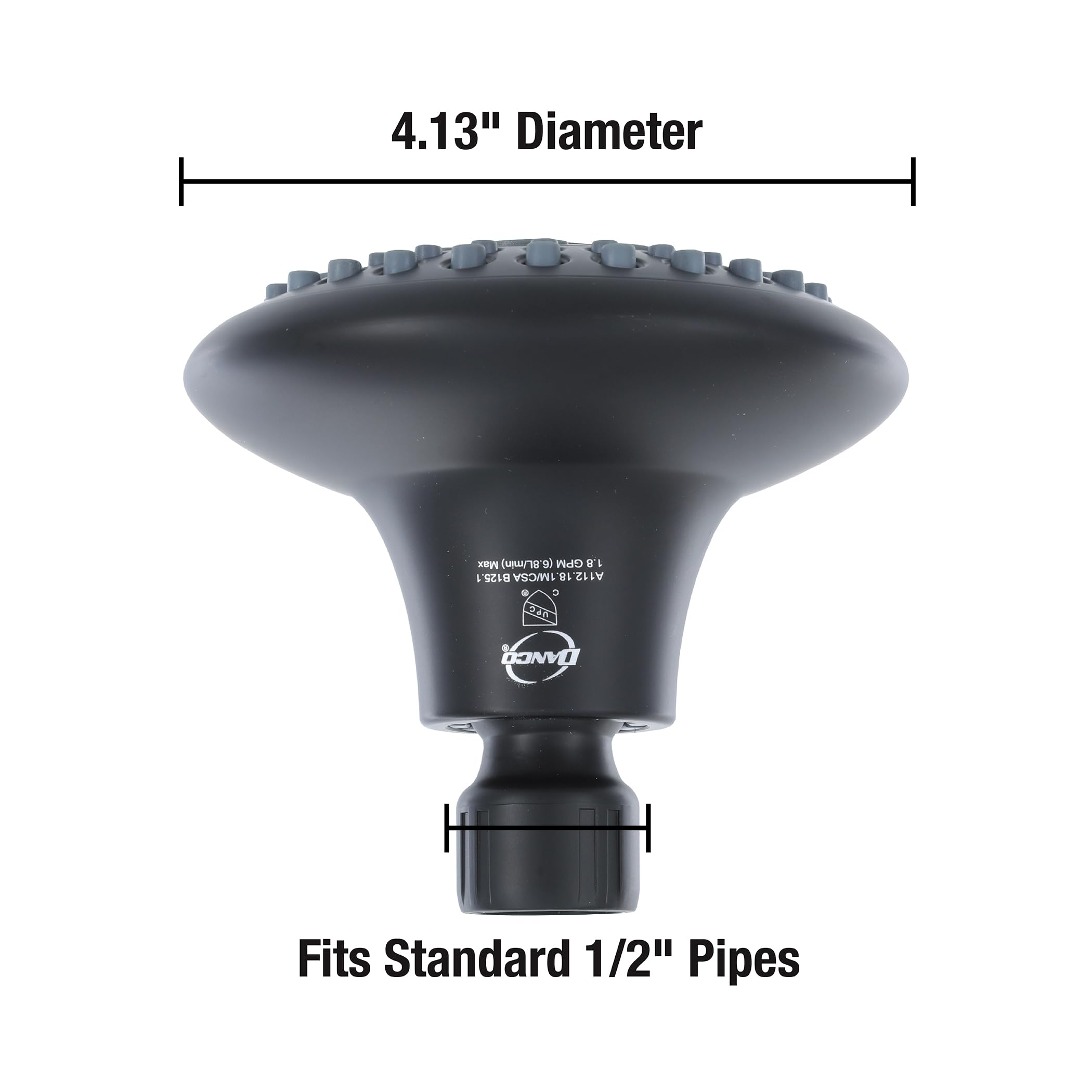 Danco 1.8GPM 5-Spray Water-Saving Luxury Shower Head with Adjustable Swivel Ball Joint in Matte Black (12023) - Image 5