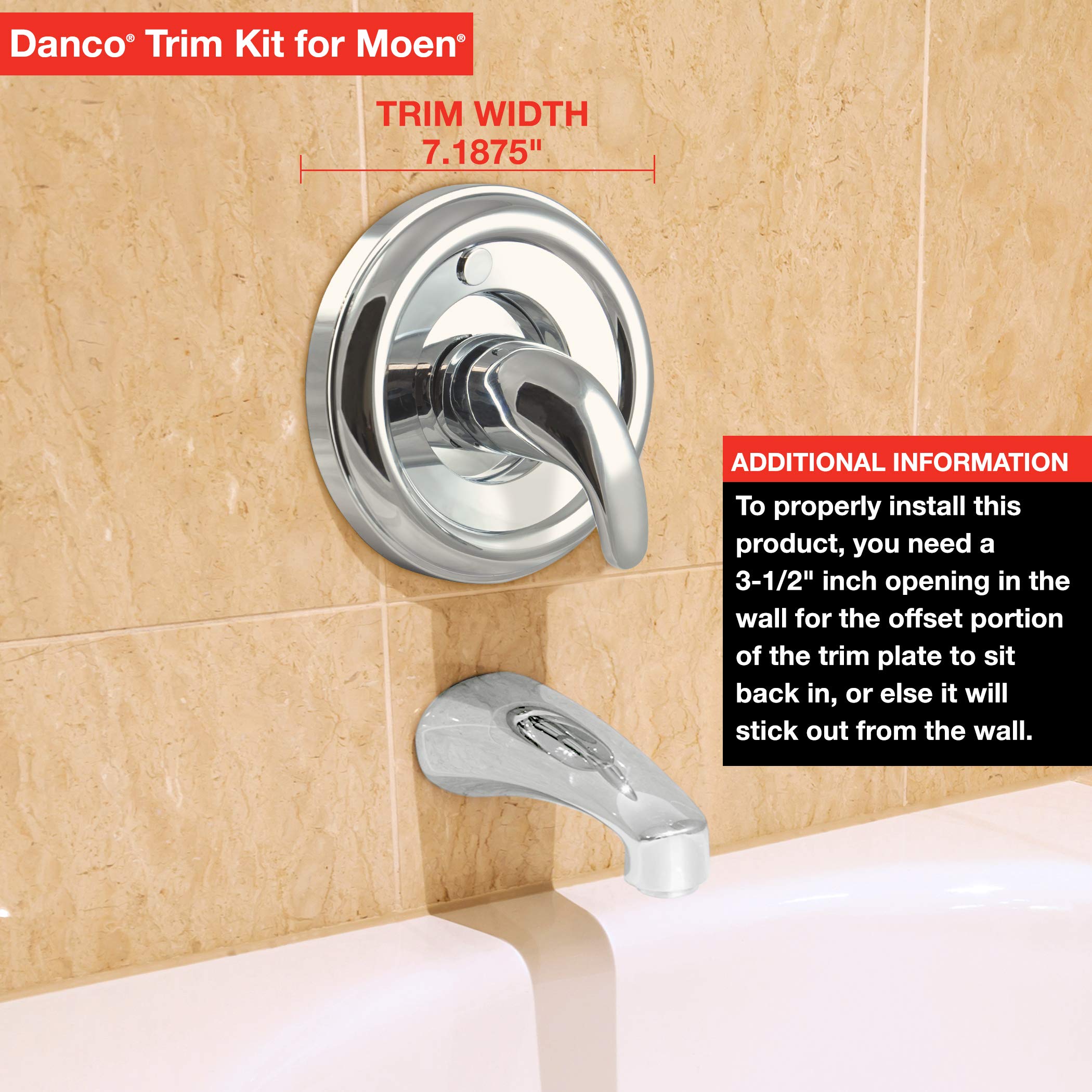 Danco (10002) Universal Moen Trim Kit for Single-Handle Shower Valves, Compatible for Moentrol Series, Brushed Nickel - Image 4