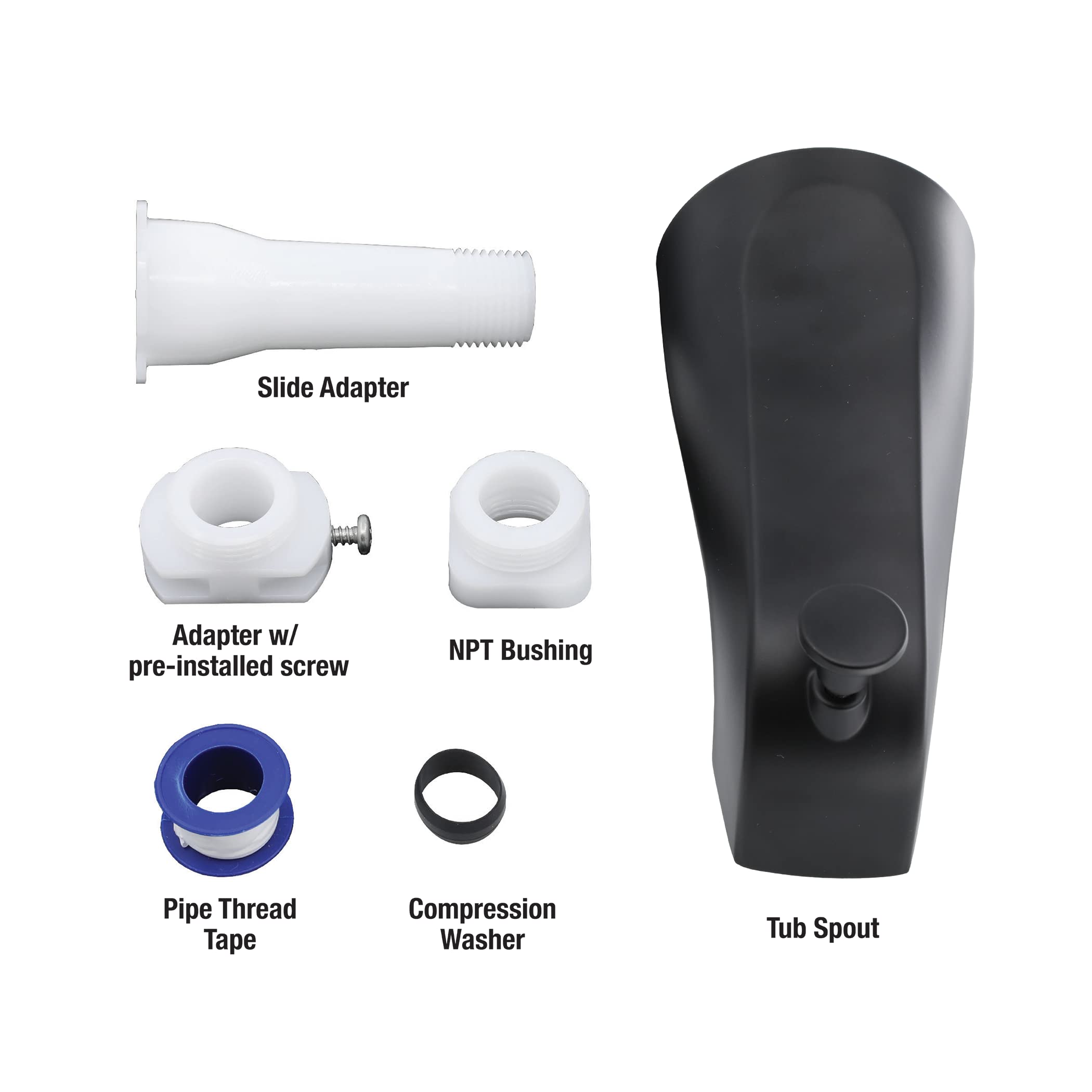 Danco 11079 Tub Spout, Matte Black - Image 7