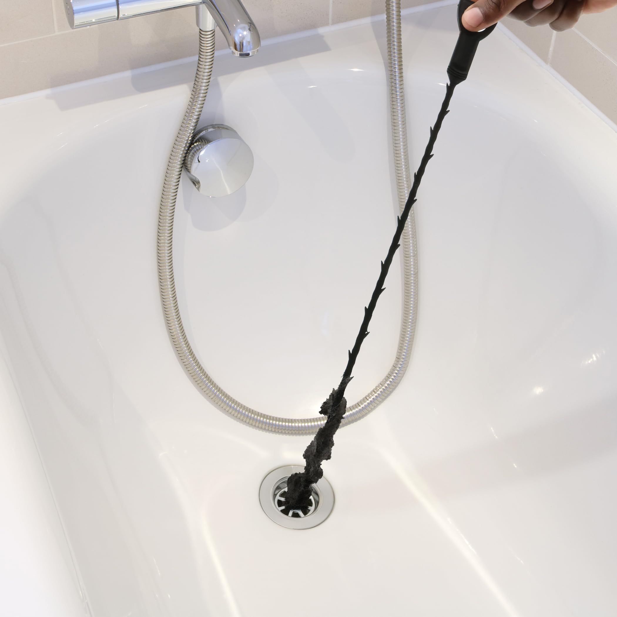 Danco 20 inch Plastic Hair Snake Clog Removal Tool with Hair Catcher Bundle Pack (12171P) - Image 9