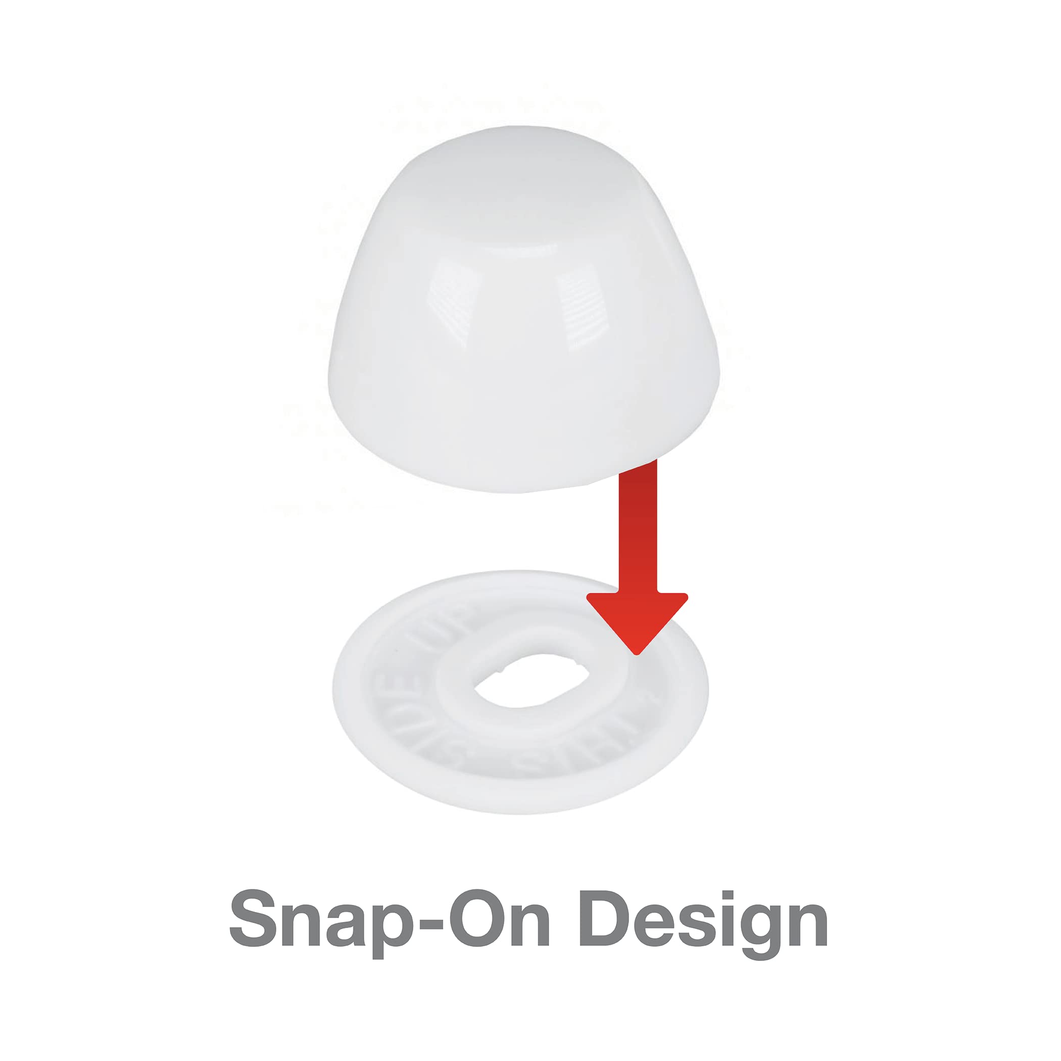 Danco 80821 Snap on Round Toilet Bolt Caps in White, Pack of 2 - Image 6