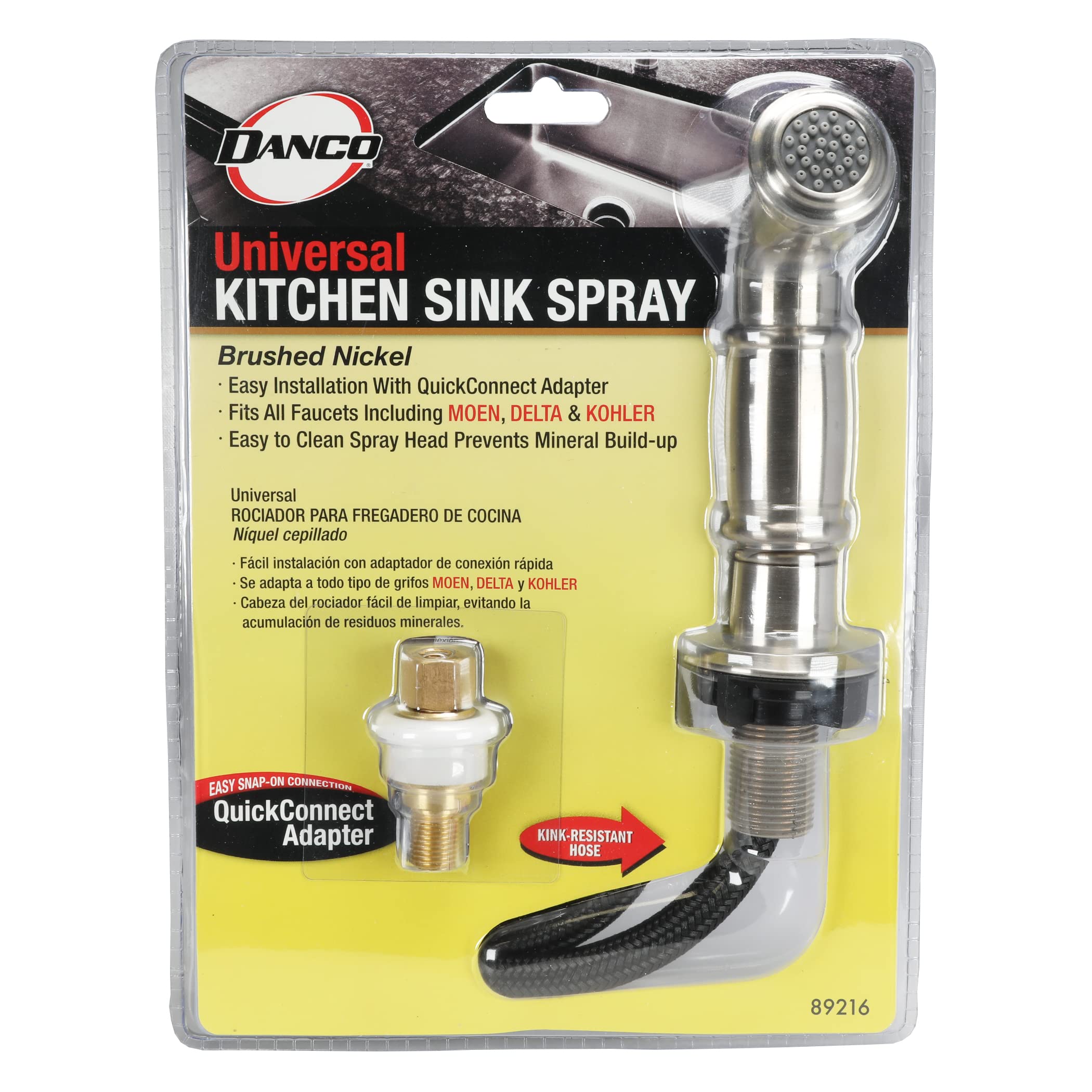 Danco, Brushed Nickel, Universal Decorative Side Spray and Hose, 1-Pack (89216), Pack of 1 - Image 7