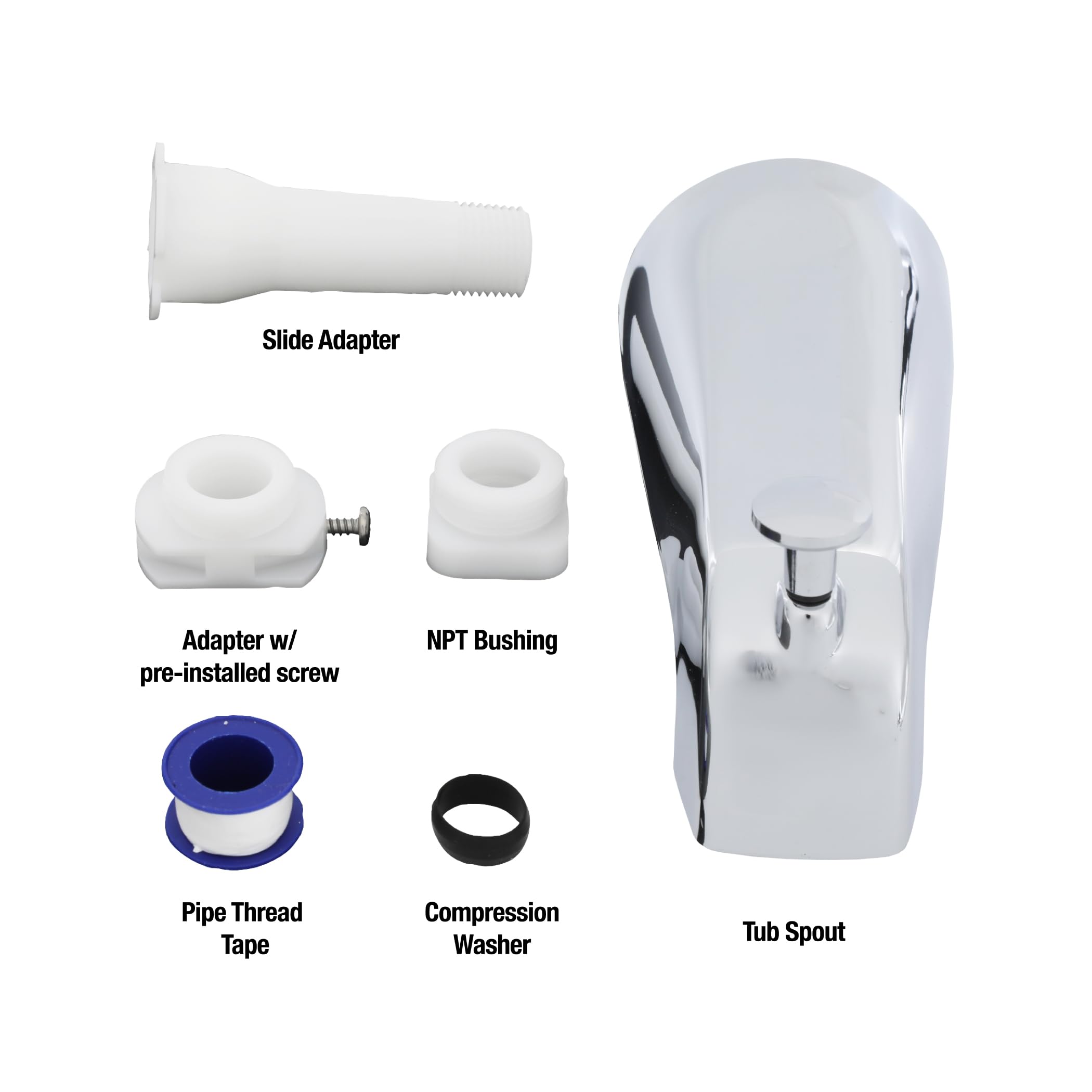 DANCO Diverter in Chrome 89266 Universal Tub Spout with Handheld Shower Fitting, Pack of 1 - Image 6