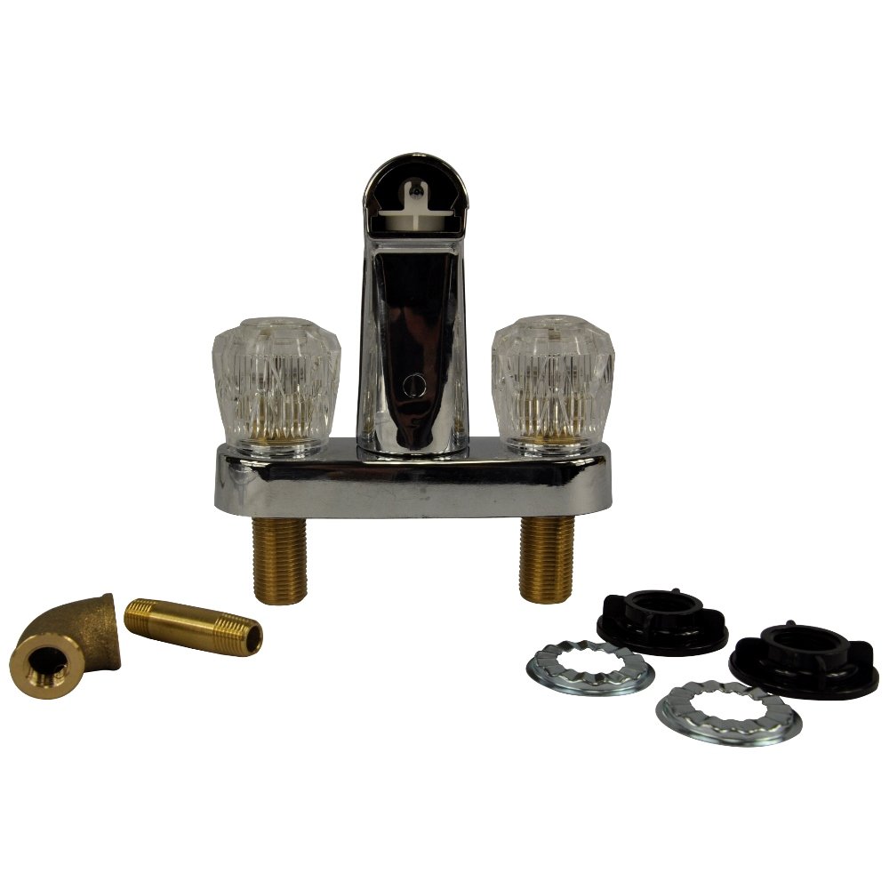 DANCO Durable Plastic Mobile Home Tub/Shower Faucet, Chrome with Acrylic Handles, 4-Inch, 1-Set (33158) - Image 5