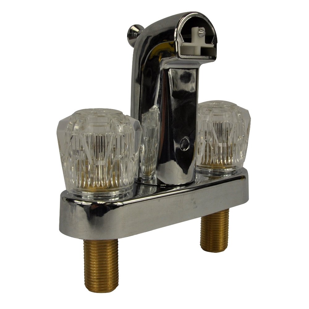 DANCO Durable Plastic Mobile Home Tub/Shower Faucet, Chrome with Acrylic Handles, 4-Inch, 1-Set (33158) - Image 6