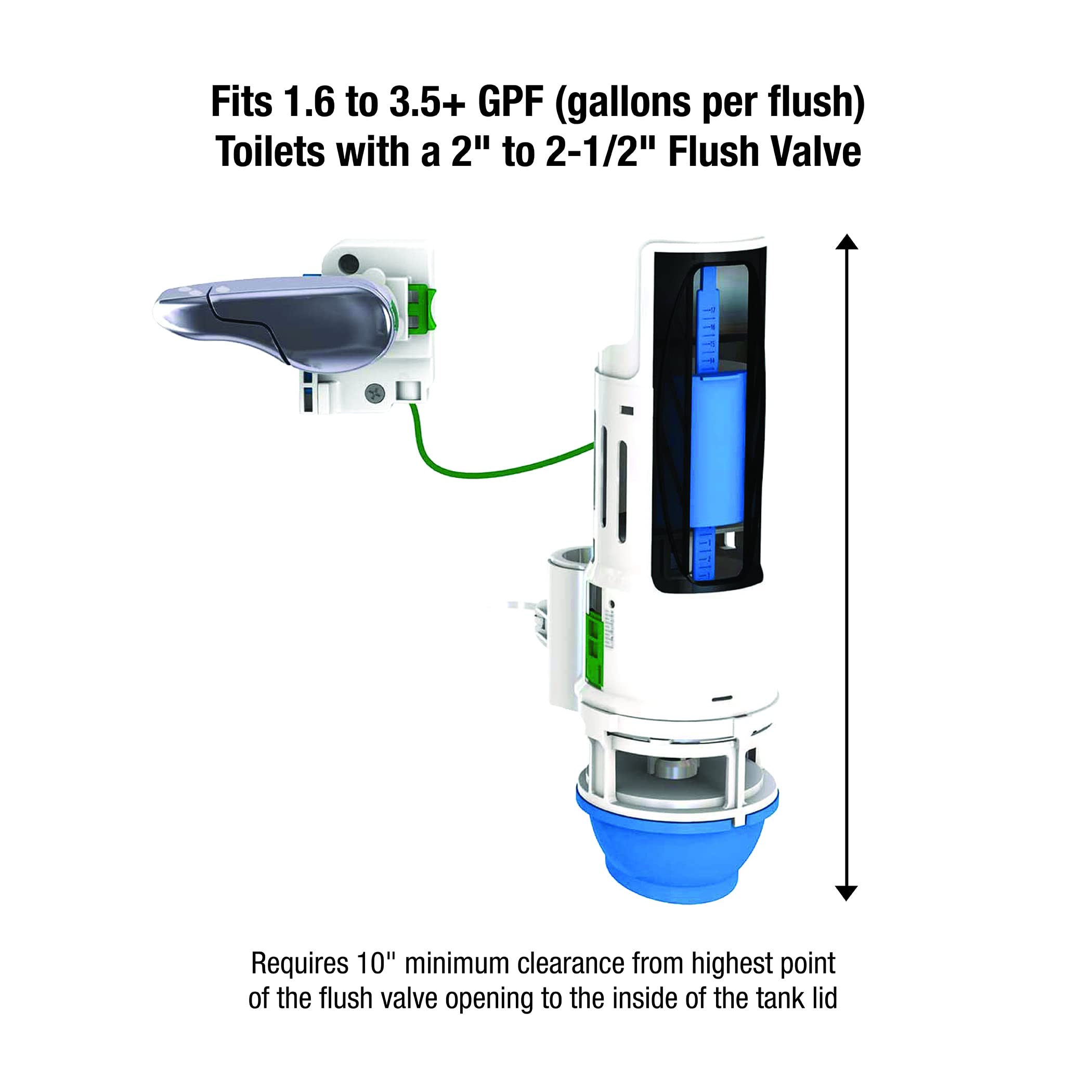 Danco HYR271T Hydroright Dual Flush Valve And Lever Handle, No Size, White - Image 3