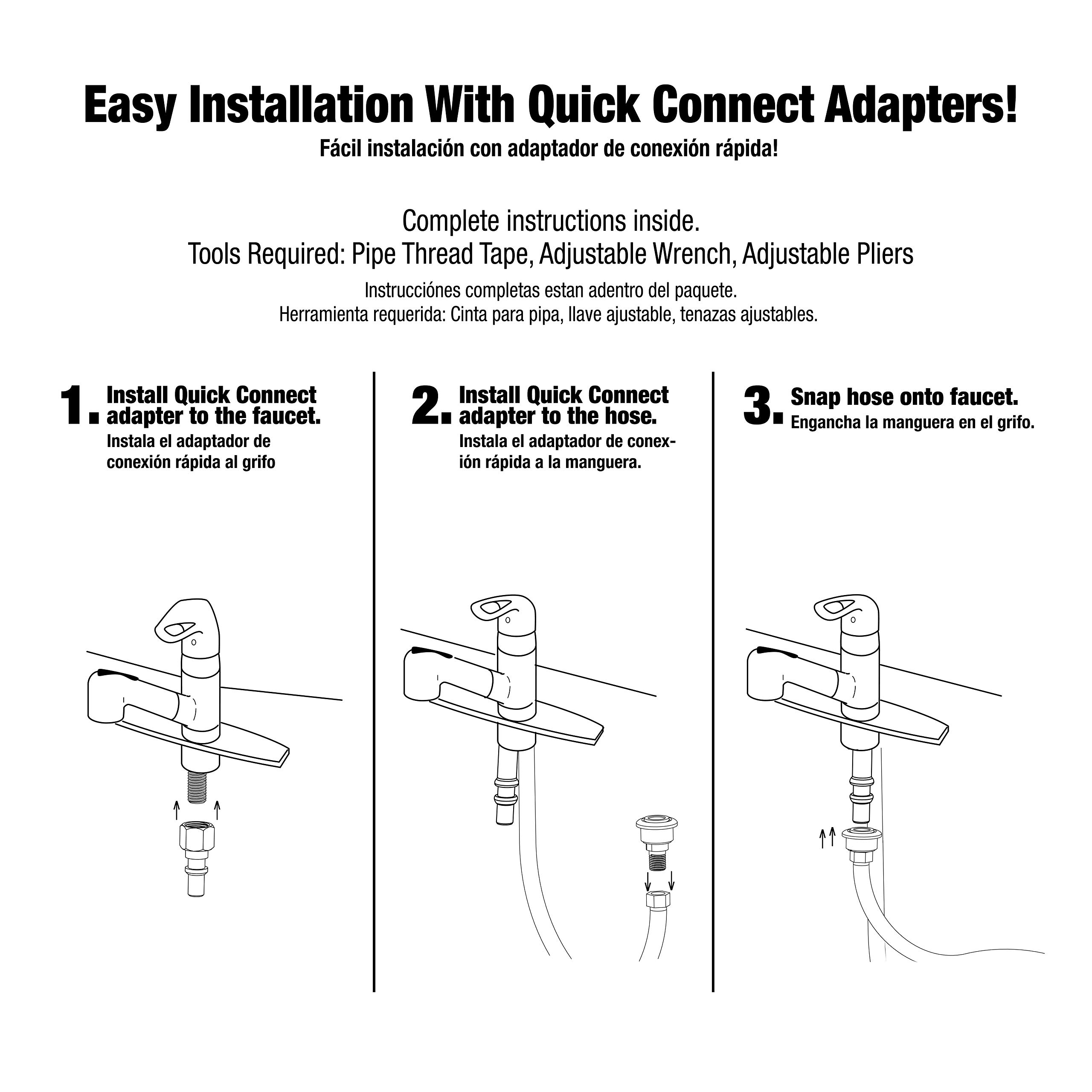 DANCO Kitchen Faucet Pull-Out Spray Hose Replacement Kit for Pullout Sprayer Heads | 57 inch Kink-Resistance Nylon Braided Faucet Hose (10912) - Image 6