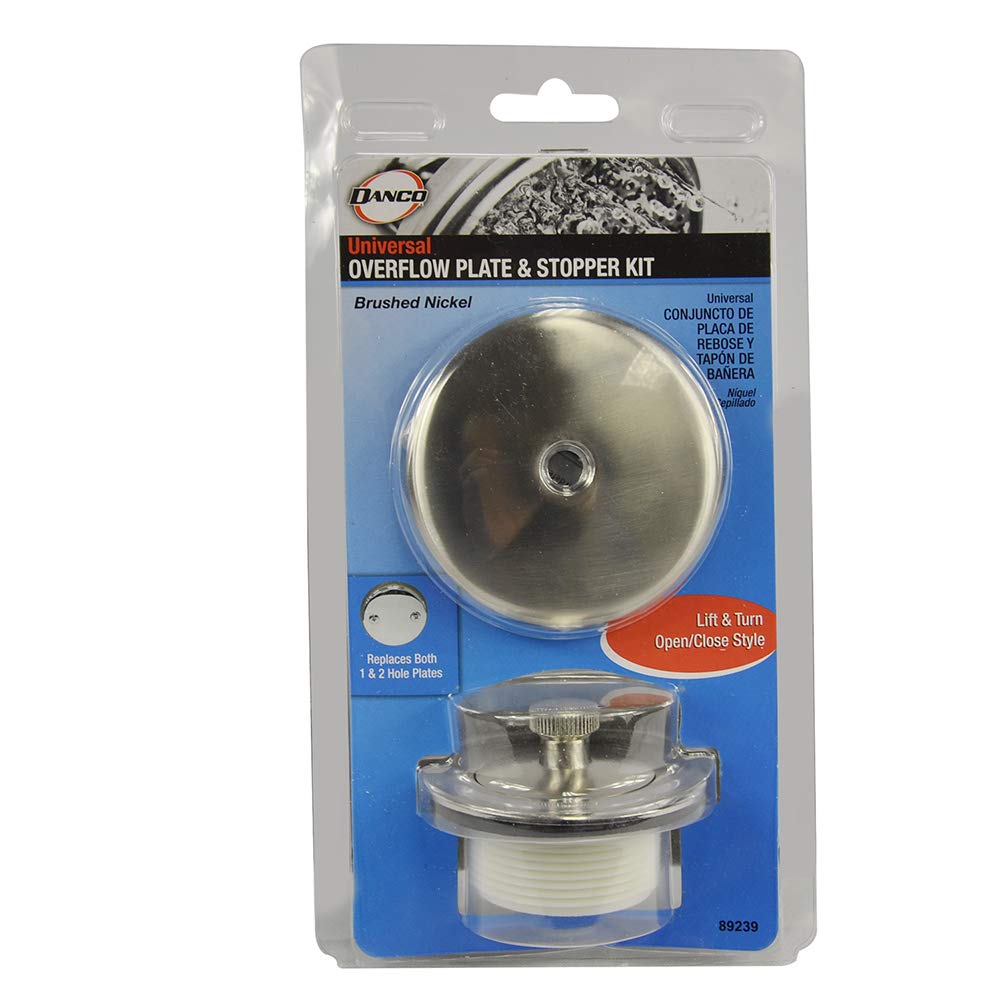 Danco Lift and Turn Bathtub Stopper with Overflow Plate Trim Kit, Brushed Nickel, (89239) - Image 7