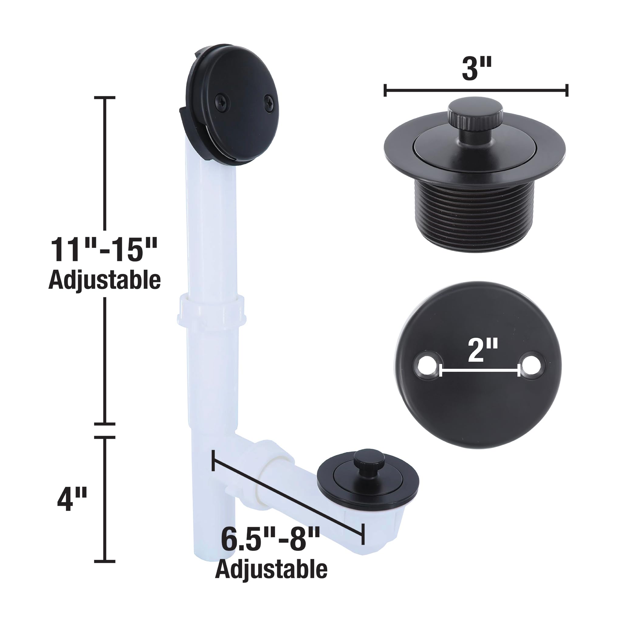 Danco Lift n Turn Drain Kit in Matte Black (12101) - Image 4