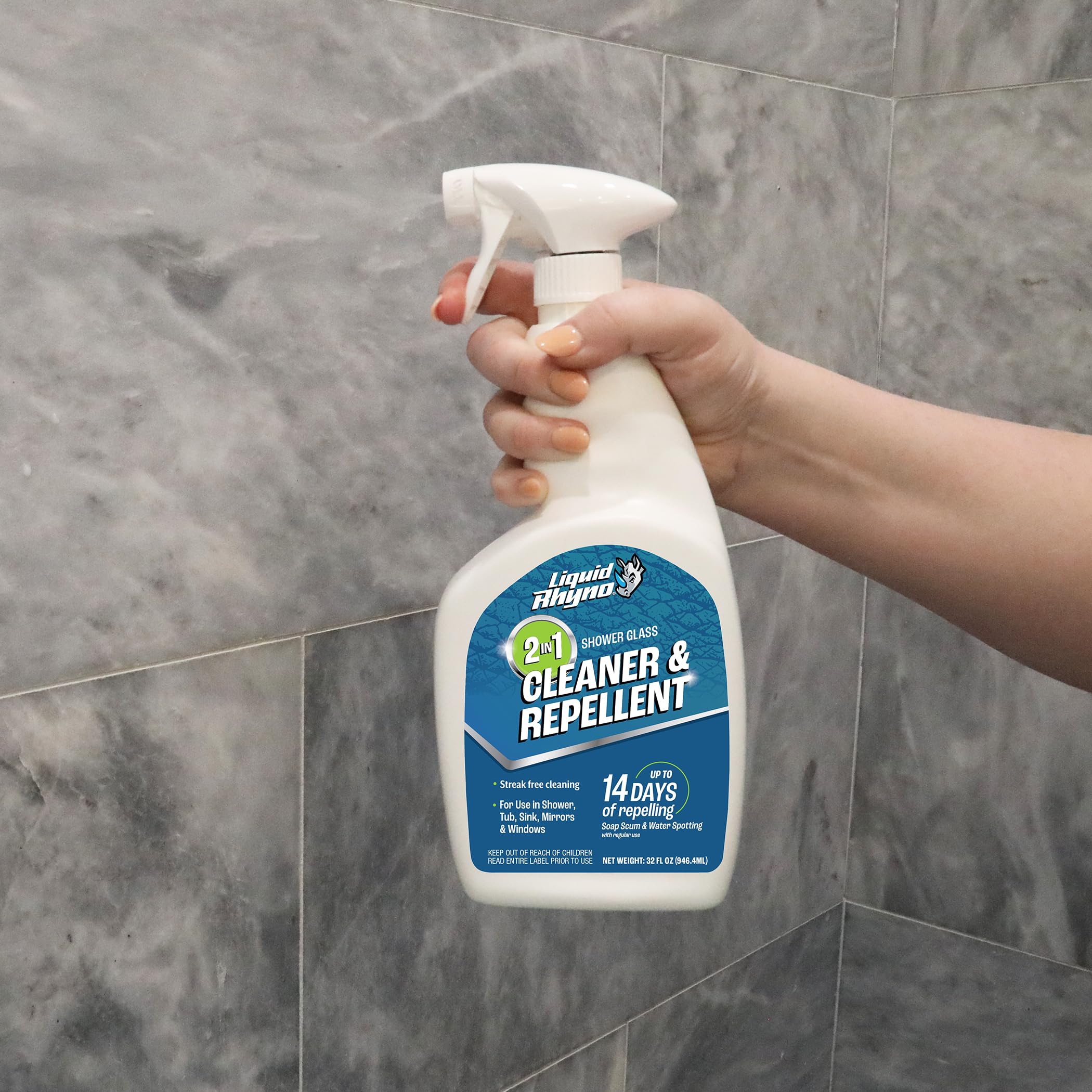 Danco Liquid Rhyno 2-in-1 Shower Glass Cleaner & Repellent - Image 8