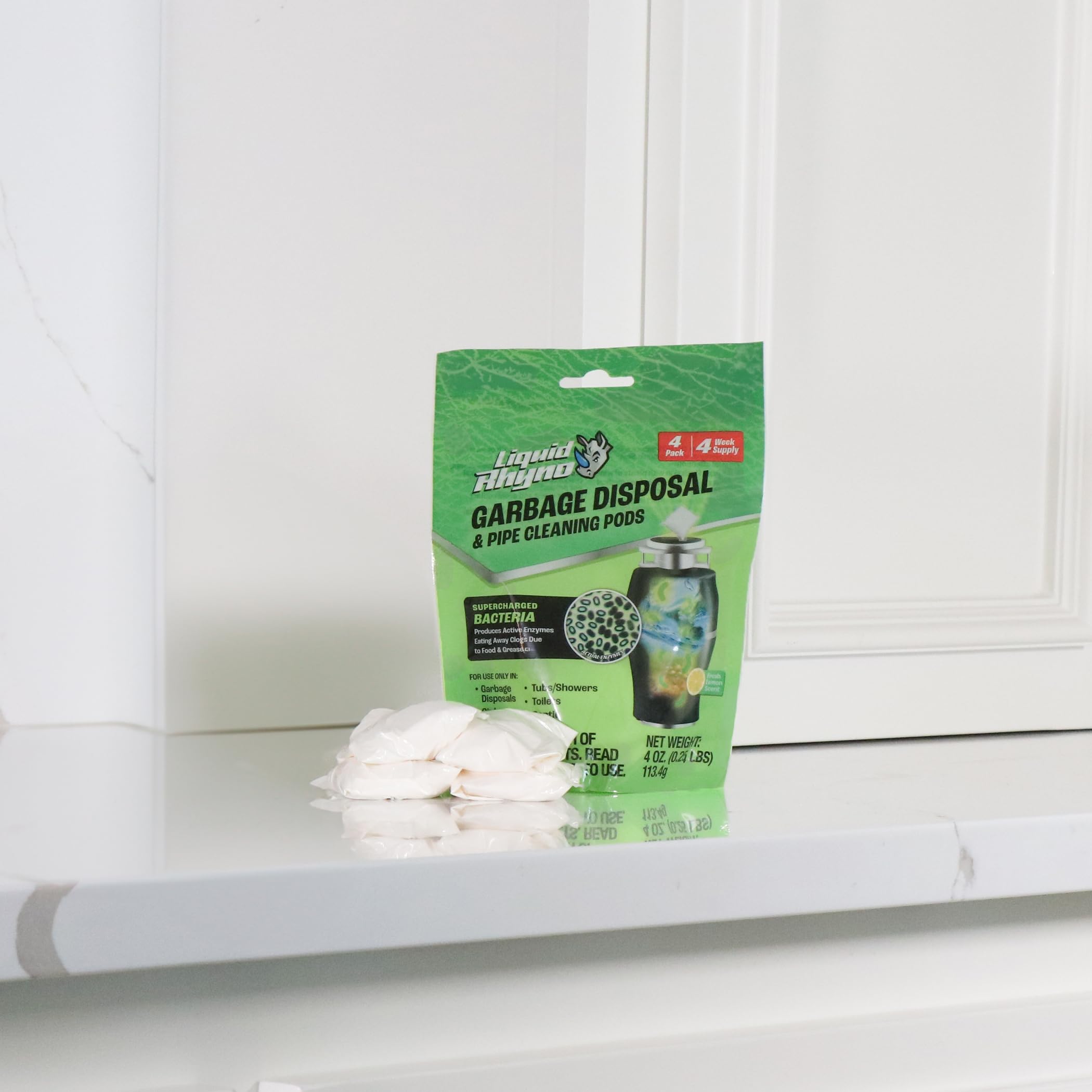 Danco Liquid Rhyno Garbage Disposal Cleaning Pods, Deodorizes and Eliminates Foul Disposer Odors, 4-Pack (12110) - Image 8