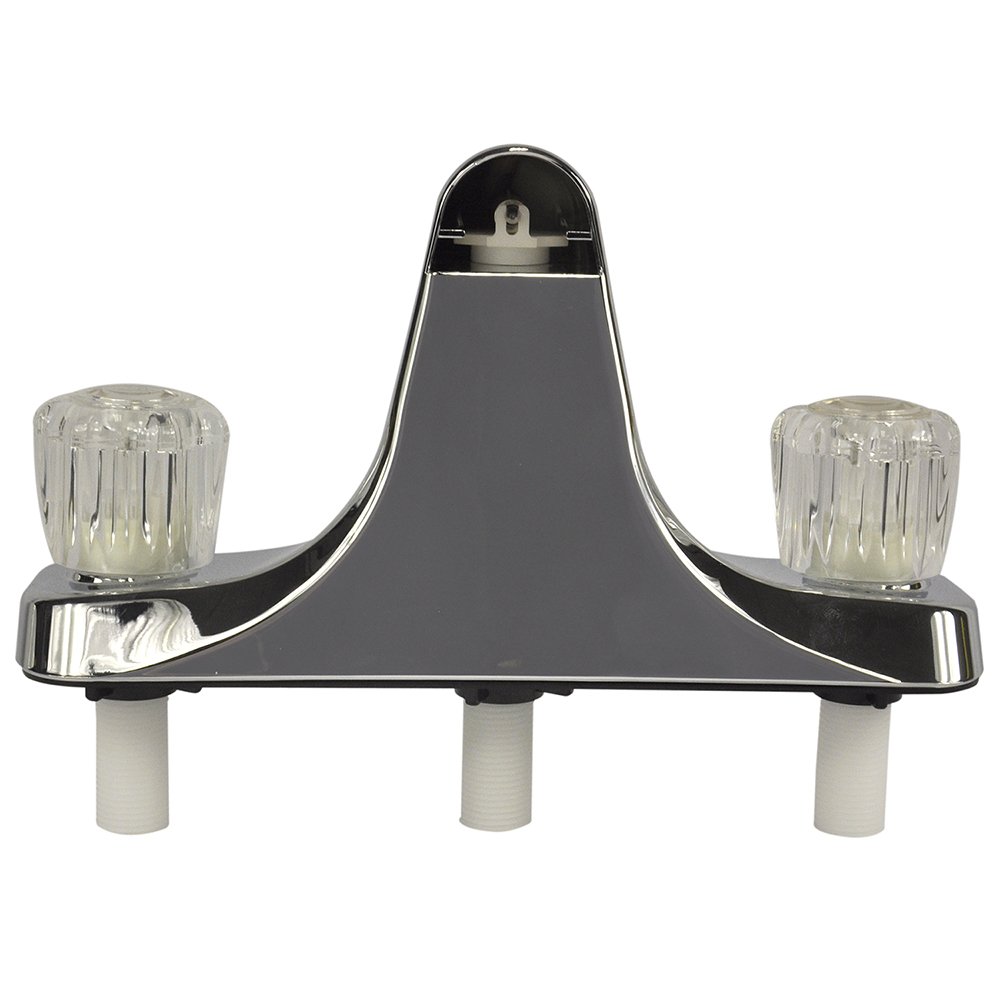 Danco Mobile Home RV Tub Shower Center-Set Faucet, 8 inch, 2-Handle, Chrome with Clear Acrylic Handles (33156X) - Image 4