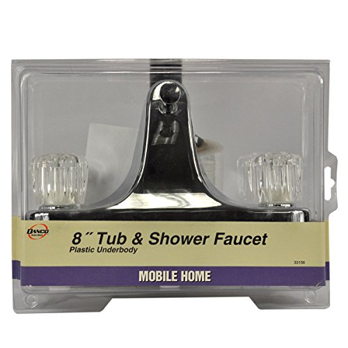 Danco Mobile Home RV Tub Shower Center-Set Faucet, 8 inch, 2-Handle, Chrome with Clear Acrylic Handles (33156X) - Image 6