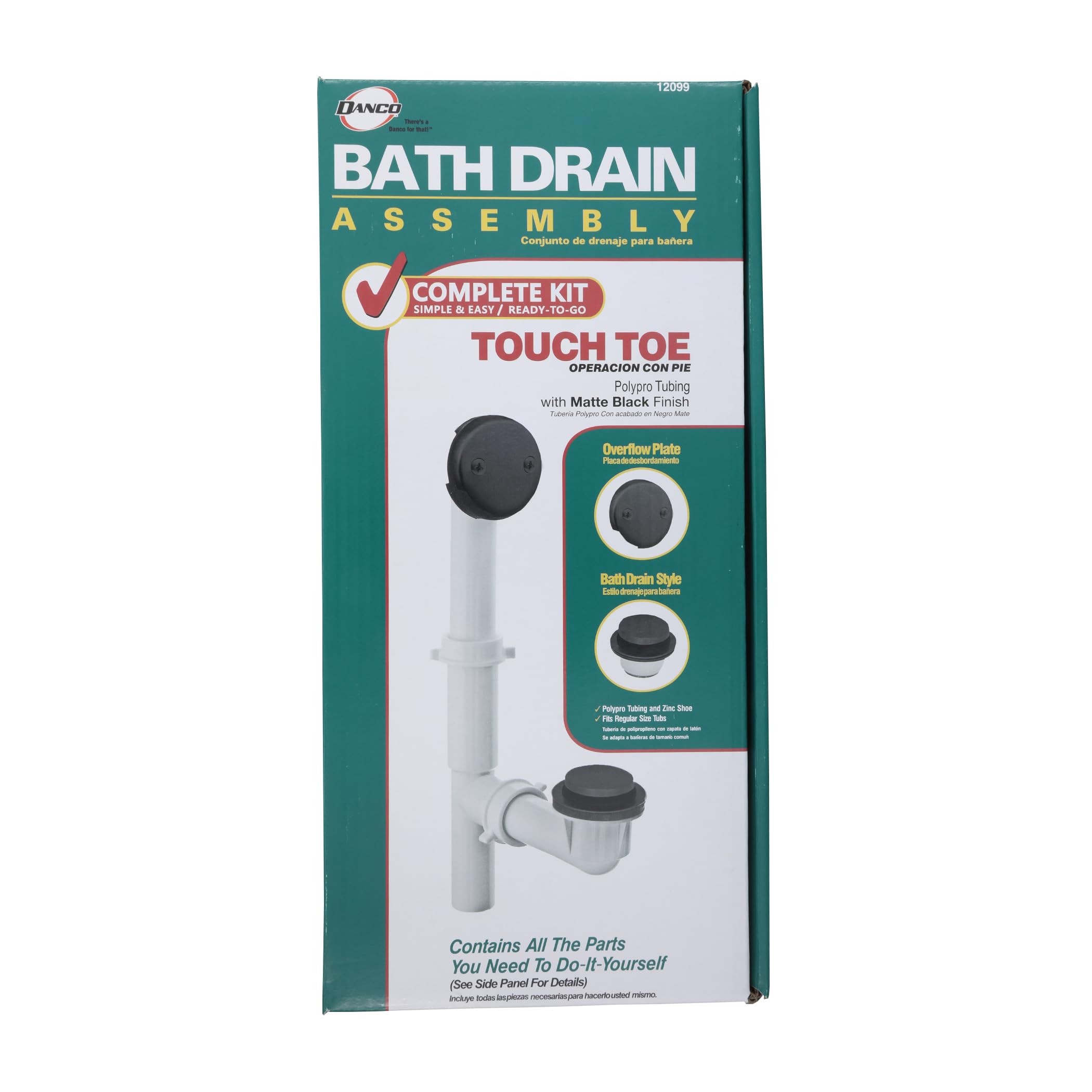 Danco Touch-Toe Drain Kit in Matte Black (12099) - Image 7