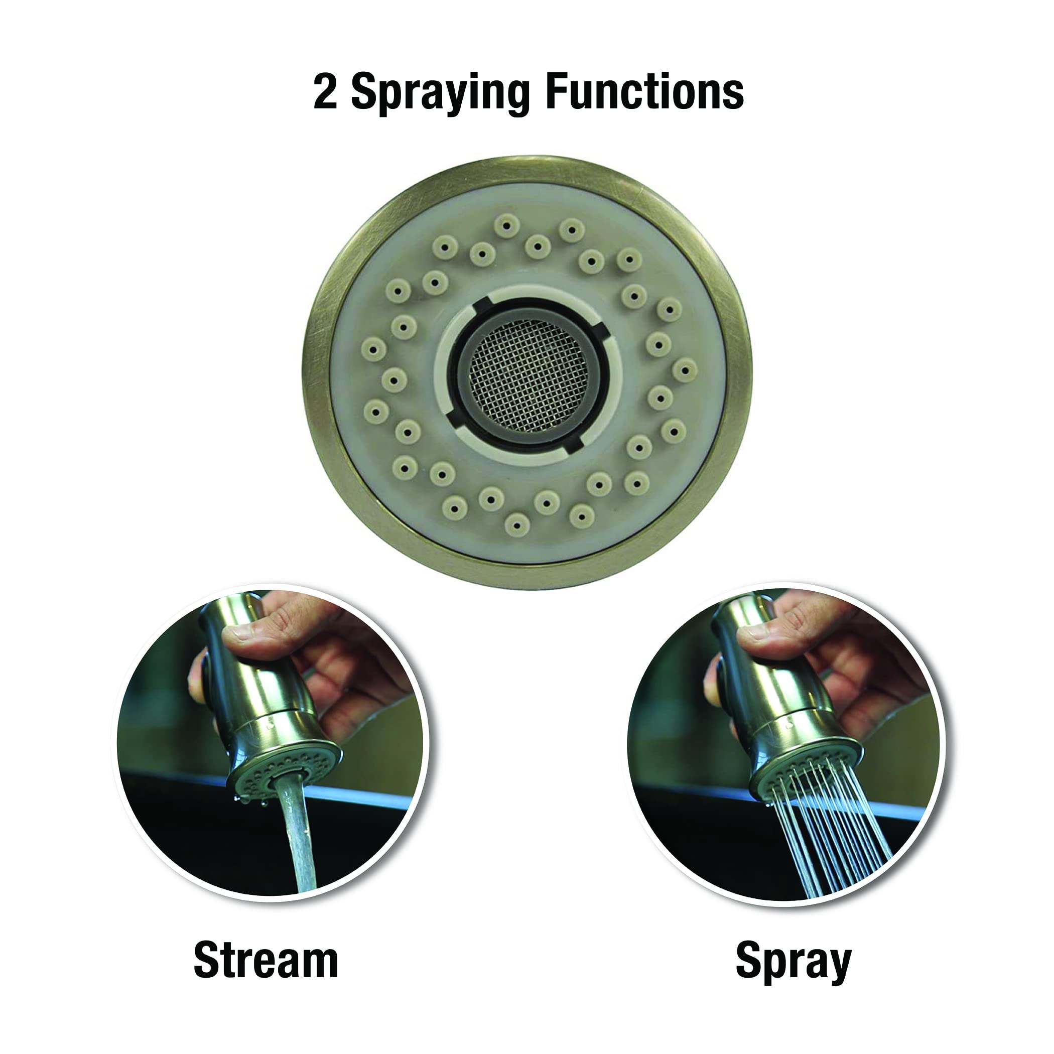 Danco Traditional Smart Spray Kitchen Sink Faucet Pull Down Faucet Spray Head, Stainless Steel, 1-Pack (10724) - Image 3