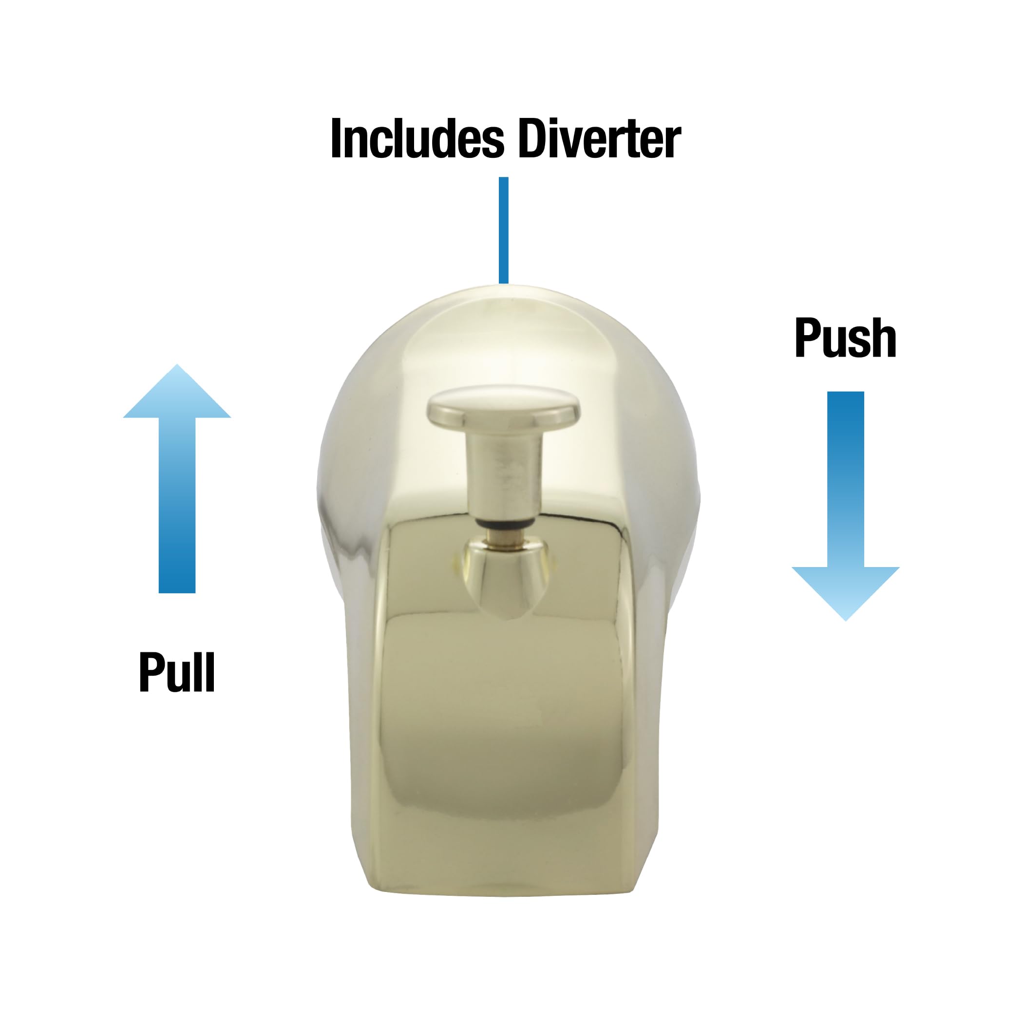 DANCO Universal Tub Spout with Diverter, Polished Brass, 1-Pack (89265) - Image 4