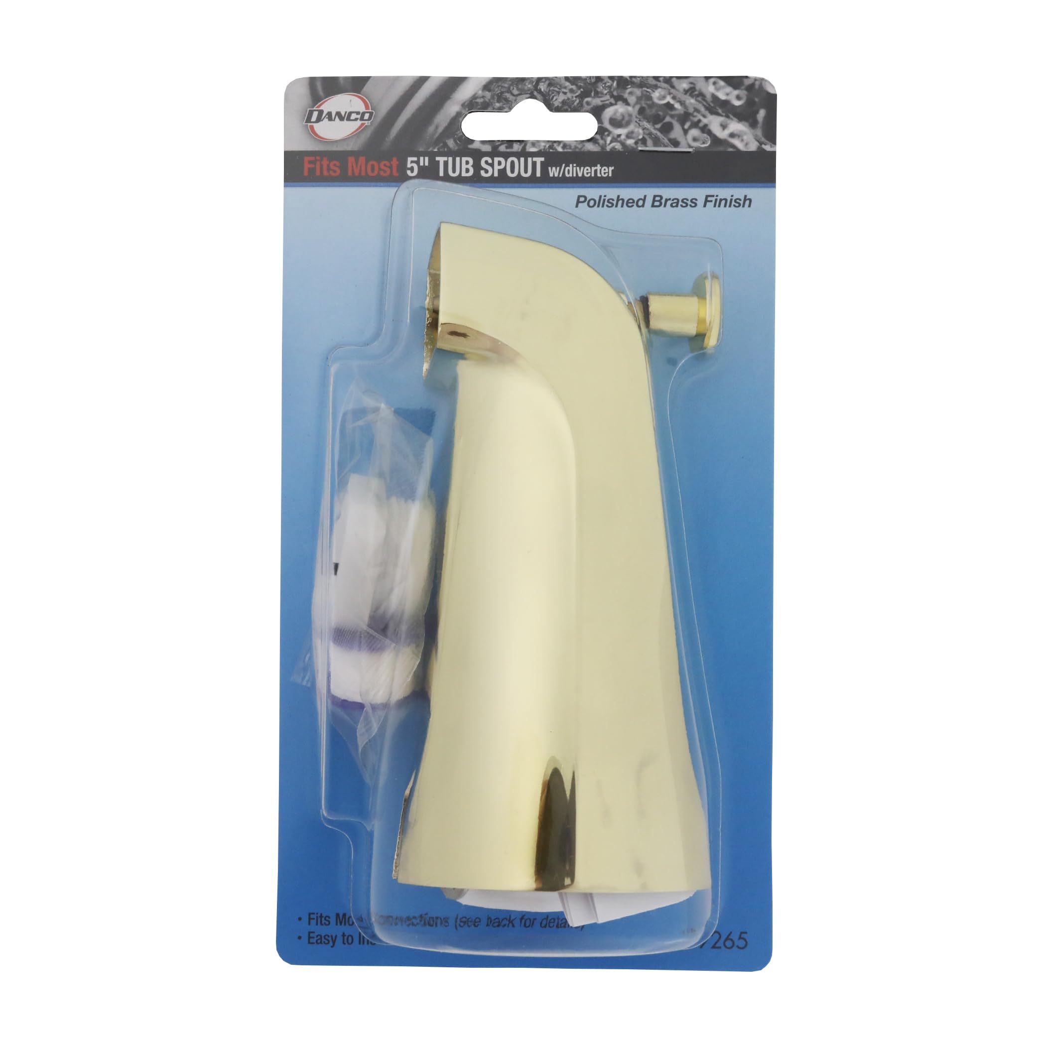 DANCO Universal Tub Spout with Diverter, Polished Brass, 1-Pack (89265) - Image 7