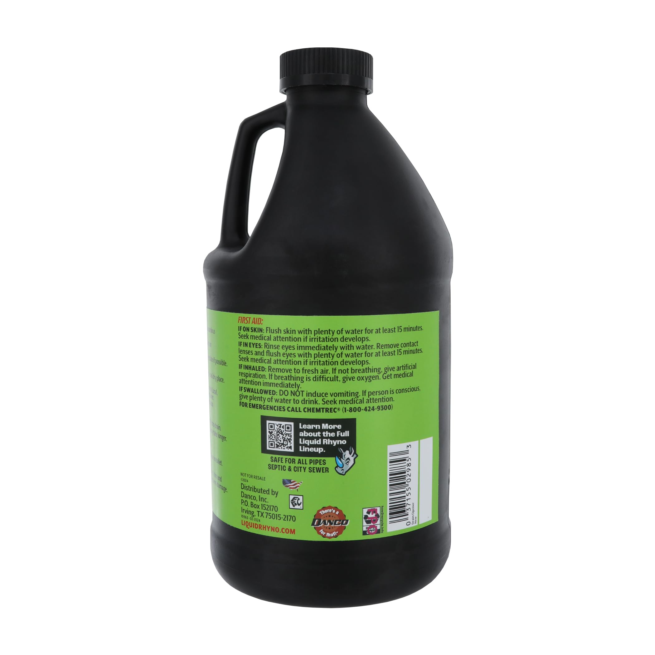 Liquid Rhyno 62 oz. Drain Opener, 2X Concentrate Hair Clog Remover for Sink, Bathtub or Shower Drains, Fast Acting Pro Strength Clears Slow-Flowing Drains, Safe for all Drain Pipes, 4 Treatments - Image 13