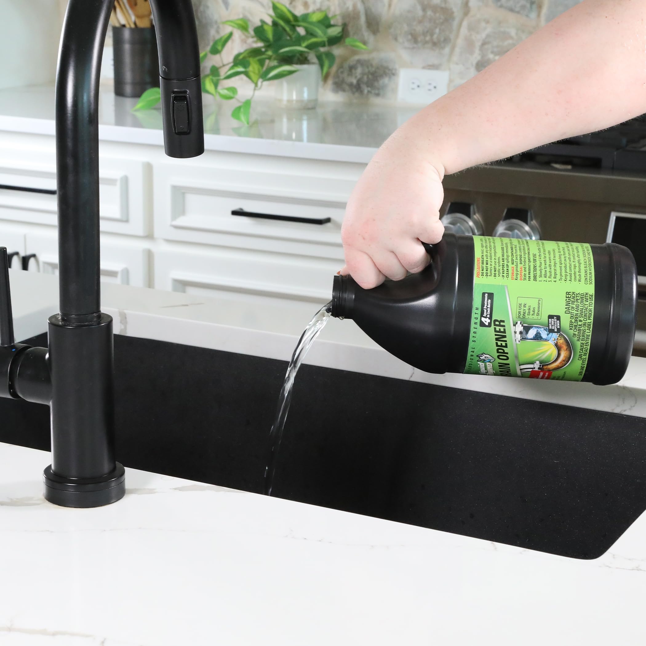 Liquid Rhyno 62 oz. Drain Opener, 2X Concentrate Hair Clog Remover for Sink, Bathtub or Shower Drains, Fast Acting Pro Strength Clears Slow-Flowing Drains, Safe for all Drain Pipes, 4 Treatments - Image 7