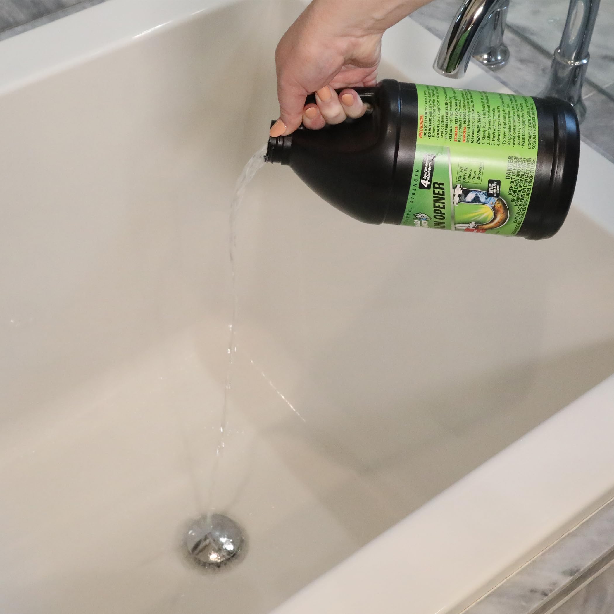 Liquid Rhyno 62 oz. Drain Opener, 2X Concentrate Hair Clog Remover for Sink, Bathtub or Shower Drains, Fast Acting Pro Strength Clears Slow-Flowing Drains, Safe for all Drain Pipes, 4 Treatments - Image 8