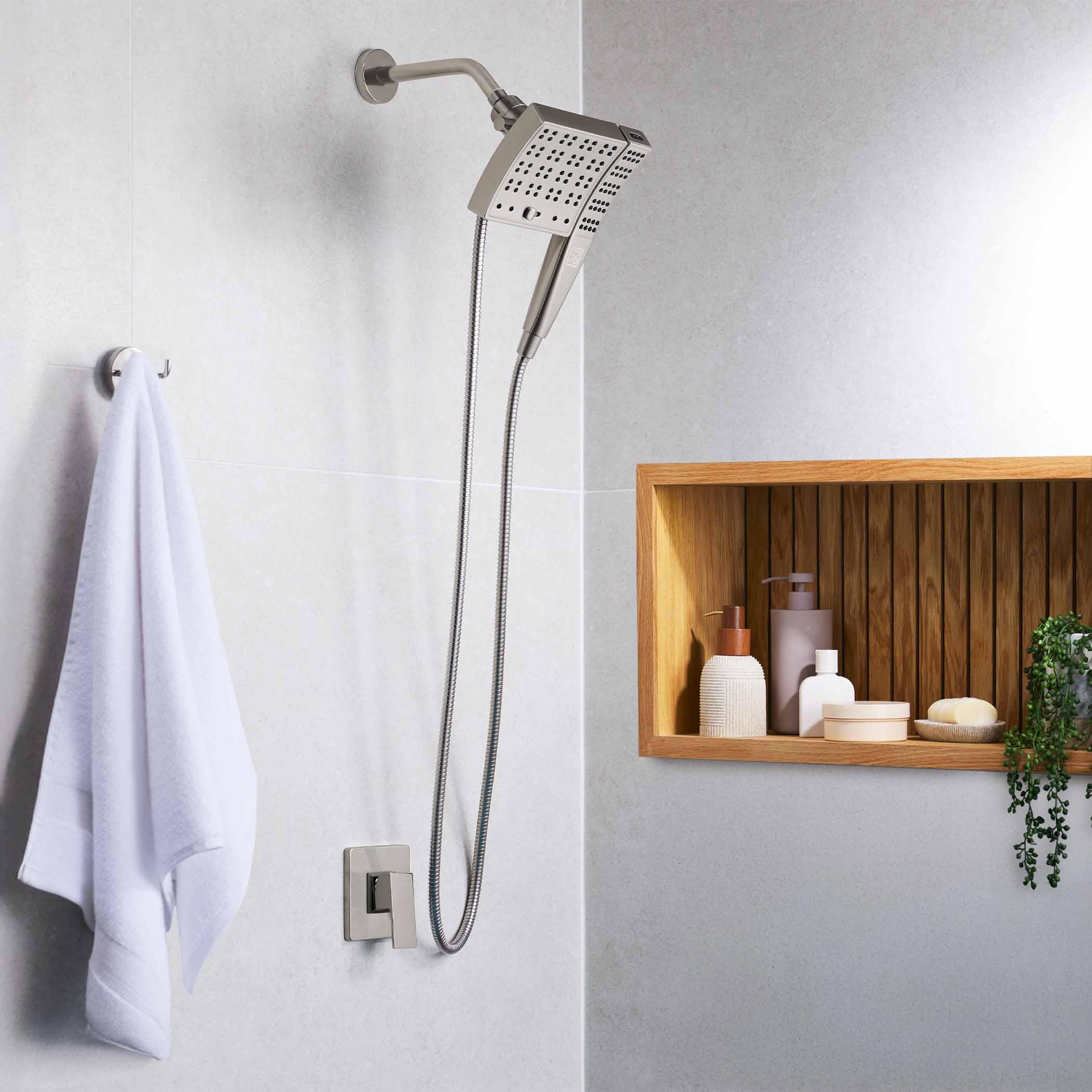 SEVENTY 3-Setting Dual Combo, Fixed and Handheld Showerhead in Brushed Nickel (12162) - Image 9