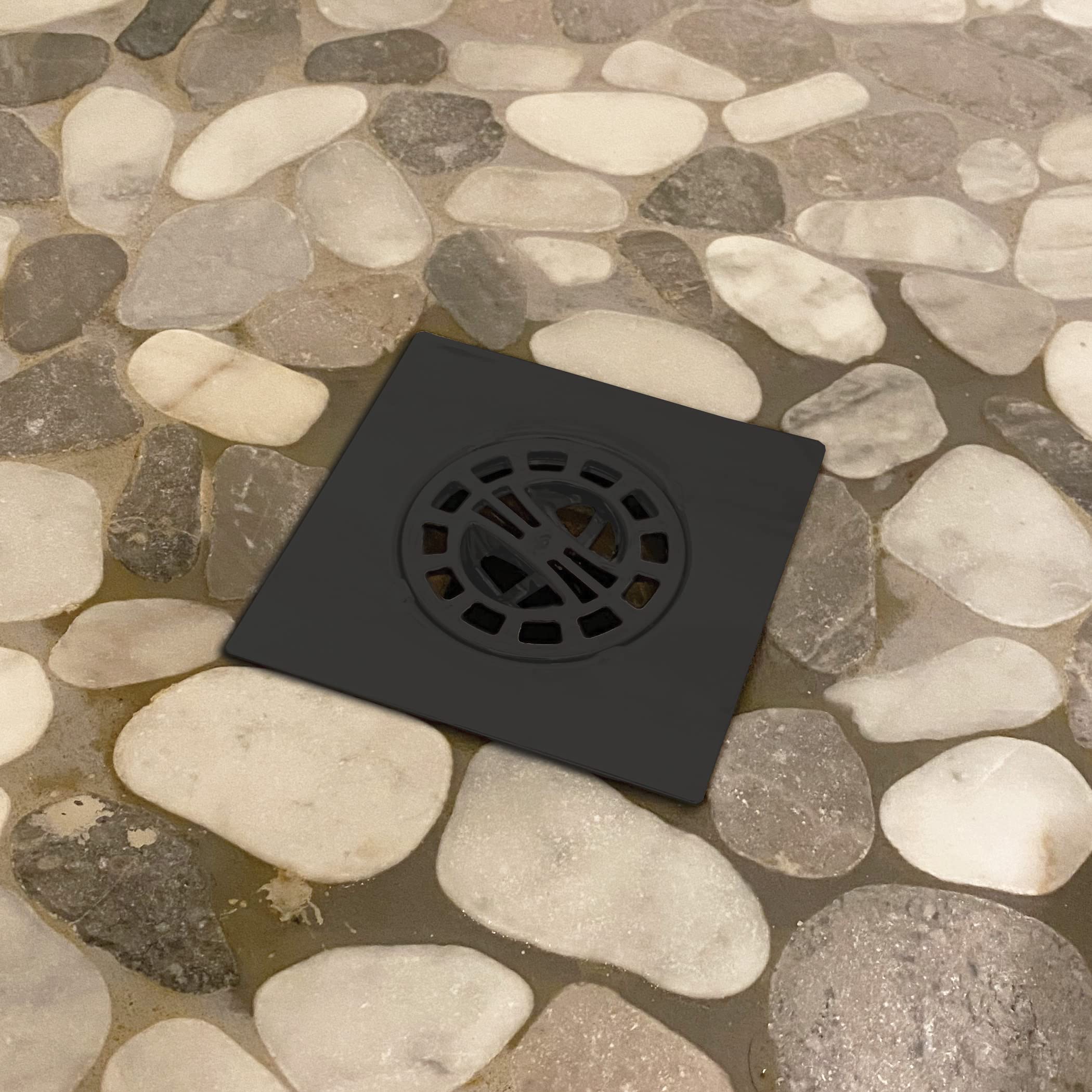 Square Shower Hair Catcher with Replacement Baskets, Shower Drain Protector in Matte Black - Image 4